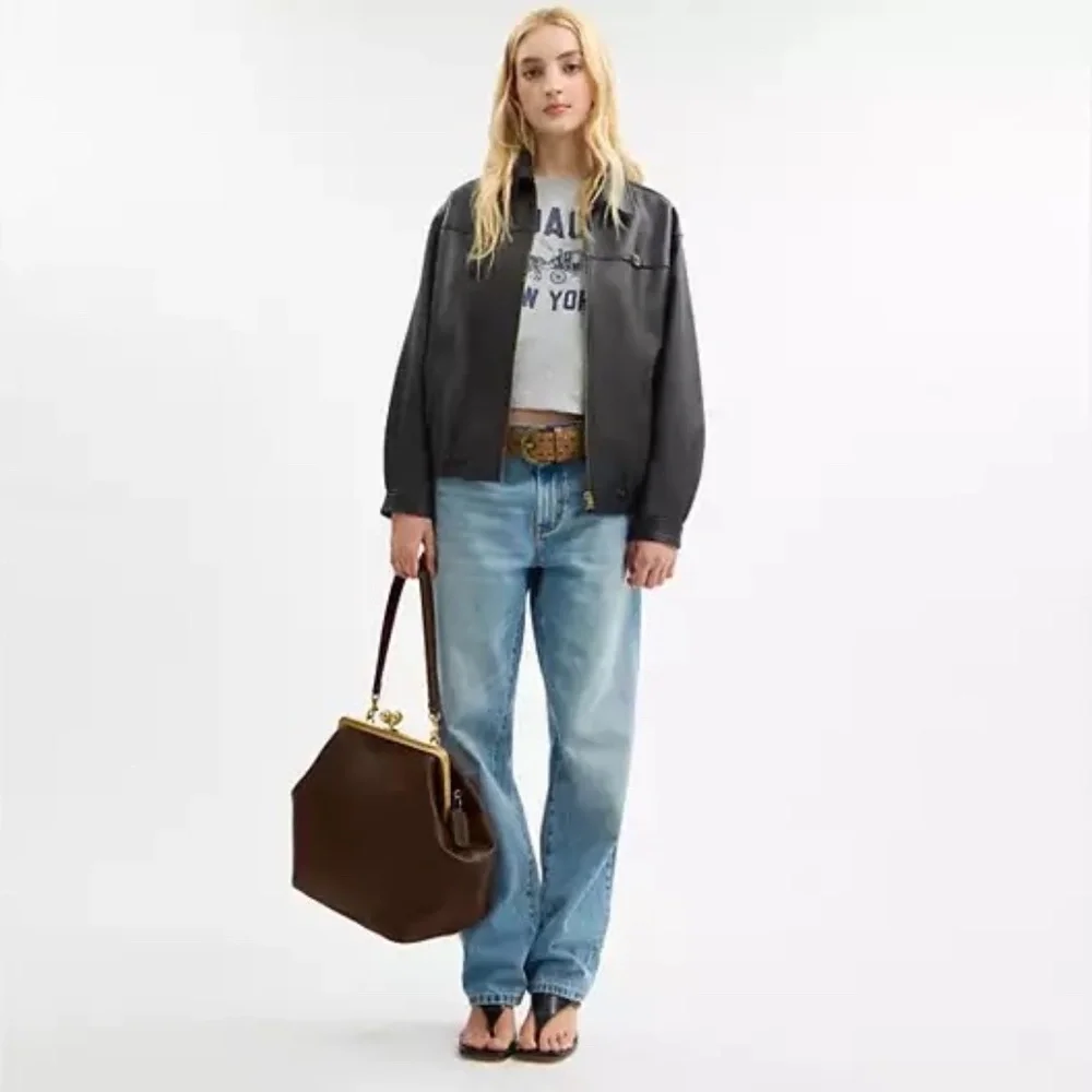 COACH Large Kisslock Frame Bag, Wallet, Bag Chain NEW W/TAGS Dark Brown CBR51 - Picture 12 of 15